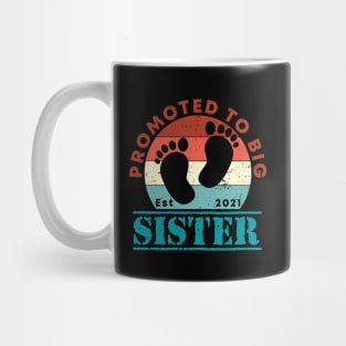 Vintage Promoted to Big Sister 2021 new Sister gift Big Sister Mug